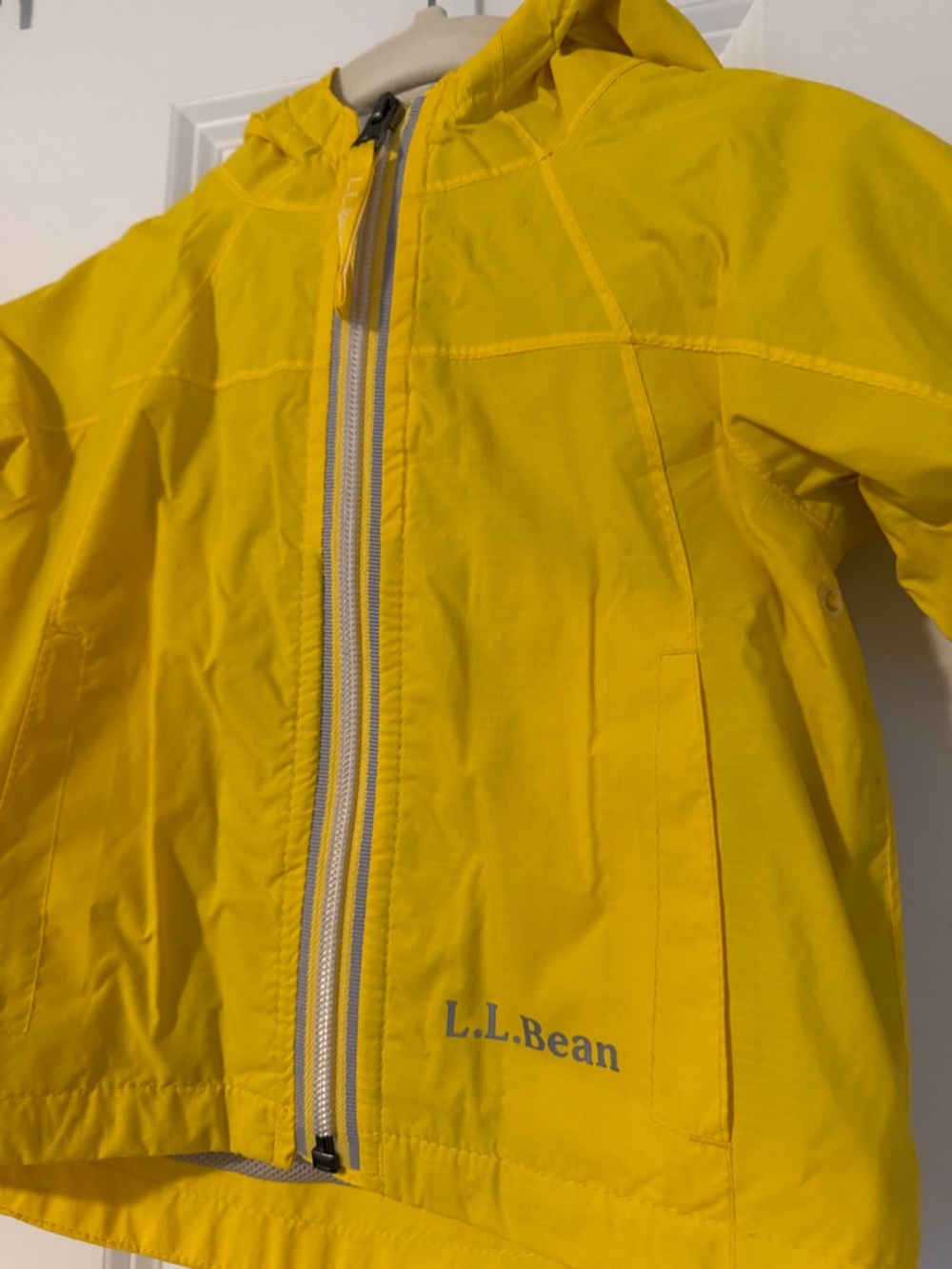L.L. Bean Bright Yellow Kids' Hooded Rain Jacket